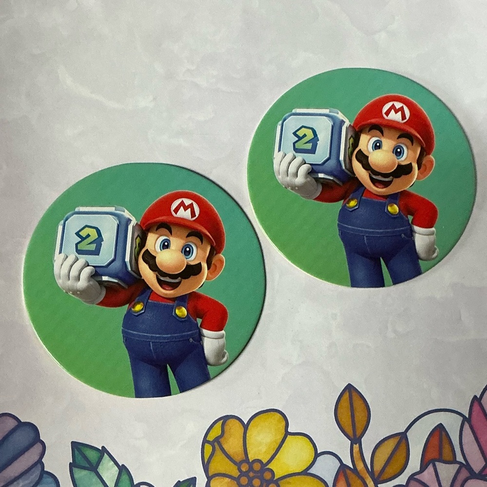 2 Mario Dice Roll 2 Character in Cardboard Game Topper